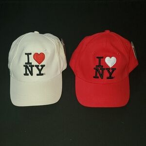 Bundle of 'I Love NY' Red and White Caps